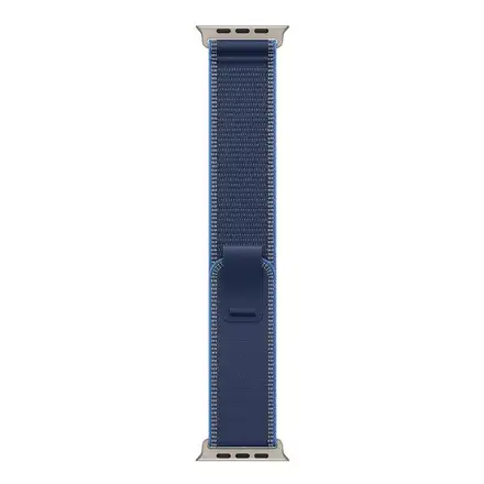 Apple Watch 49mm Blue/Bright Blue Trail Loop - M/L - Natural Titanium Finish