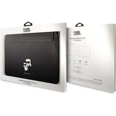 Karl Lagerfeld Saffiano Karl and Choupette Pouzdro na MacBook 13/14" černé
