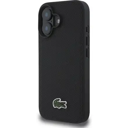 Lacoste Iconic Petit Pique Logo MagSafe kryt iPhone 16 Plus černý