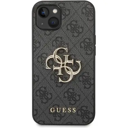 Guess PU 4G Metal Logo kryt iPhone 14 hnědý