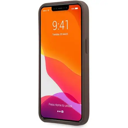 Guess PU 4G Metal Logo kryt iPhone 13 Pro Max hnědý