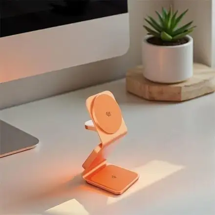 Cubenest Qi2.2 3v1 bezdrátová magnetická nabíječka SQ314 - oranžová