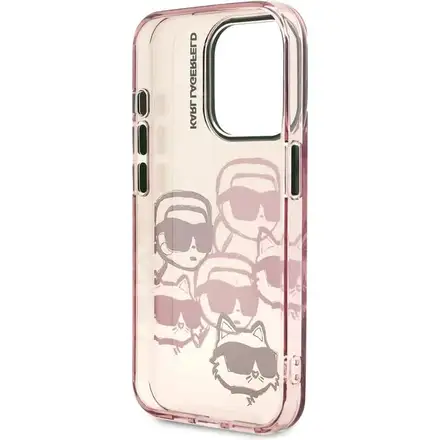 Karl Lagerfeld IML Multi K&CH Heads kryt iPhone 15 Pro Max růžový