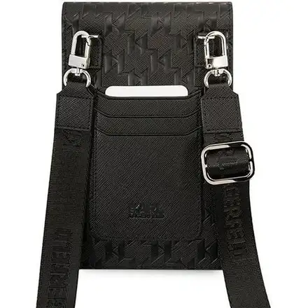 Karl Lagerfeld Saffiano Monogram Brašna na Telefon černá