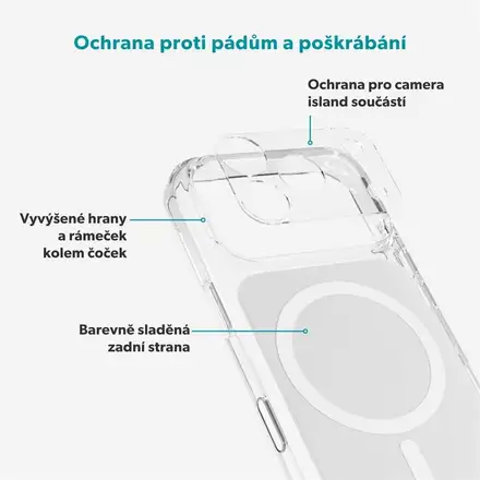 Epico Tile Mag+ Case iPhone 17 Pro Qi2 & MagSafe kompatibilní - bílá