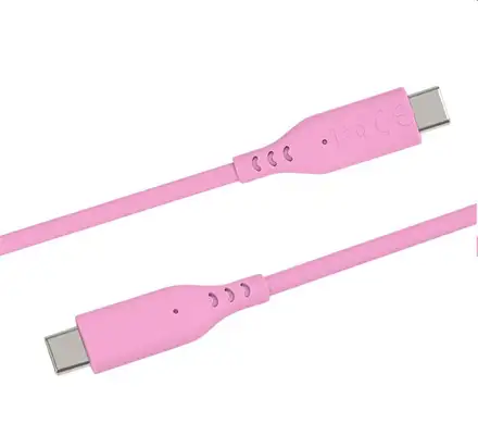 PremiumCord Silikonový kabel USB-C 60W 480Mbps růžový extra měkký a robustní kabel délky 1,5m