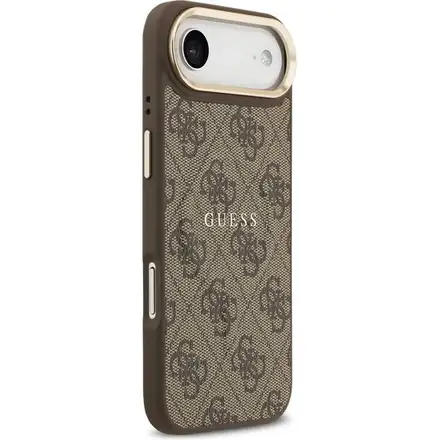 Guess PU Leather 4G Gold Frame MagSafe kryt iPhone Air hnědý