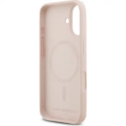 Karl Lagerfeld Liquid Silicone Double Heads MagSafe kryt iPhone 17 Pro růžový