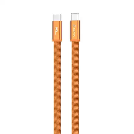 Devia kabel Ultra3 USB-C do USB-C Metal Woven Flat Cable 1.5m 240W - Orange