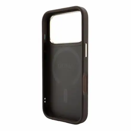 Guess PU Leather 4G Gold Frame Embossed MagSafe kryt iPhone 18 Pro Max hnědý