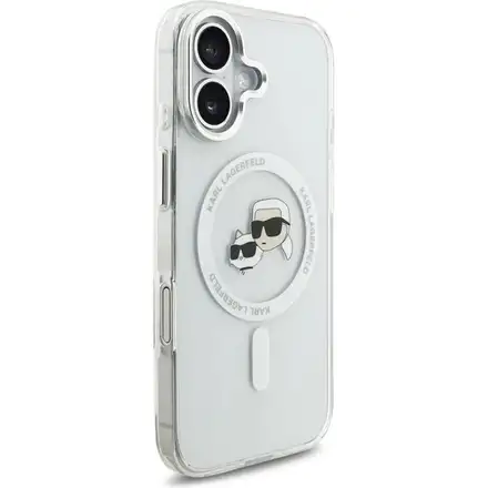Karl Lagerfeld IML K&CH Heads Metal Frame MagSafe MagSafe kryt iPhone 17 průhledná