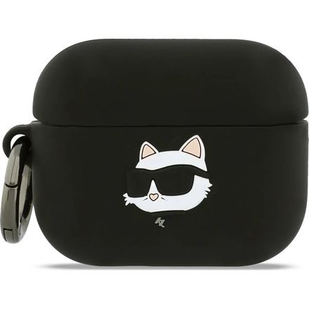 Karl Lagerfeld 3D Logo NFT Choupette Head Silikonové Pouzdro pro AirPods 3 Pro černé
