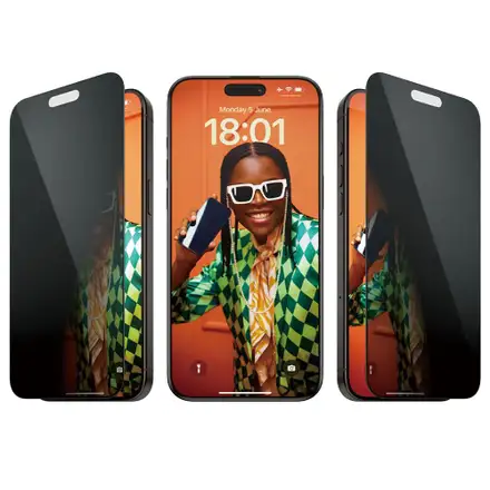 PanzerGlass ochranné sklo UWF Privacy pro iPhone 15 Pro Max - Black Frame