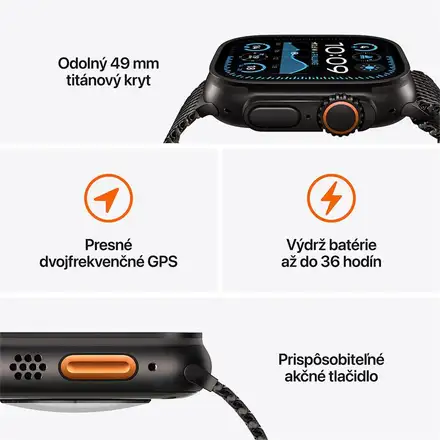 Apple Watch Ultra 2 GPS + Cellular 49mm Přírodní titan *Třída A*