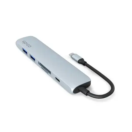iStores by Epico 6in1 Hliníkový Hub 8K s USB-C konektorem - Blankytně modrá