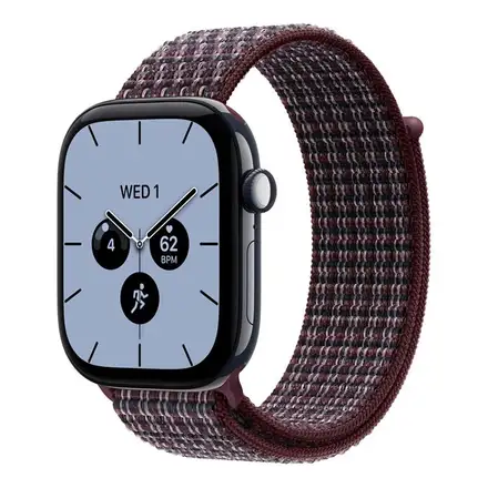 Apple Watch 46mm Burgundy Plaid Sport Loop