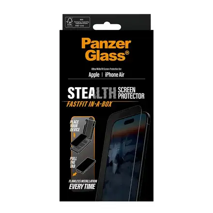 PanzerGlass ochranné sklo UWF Stealth pro iPhone Air - Black Frame