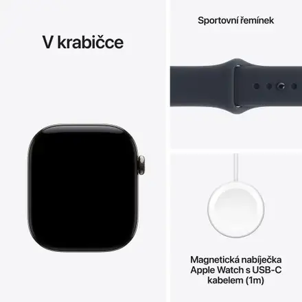 Apple Watch Series 12 GPS + Cellular 42mm Natural Titanium Case with Navy Blue Sport Band - S/M