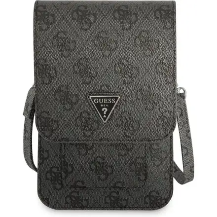 Guess PU Saffiano Triangle Logo Taška na Telefon černá