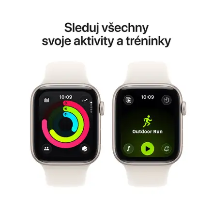 Apple Watch SE 3 GPS 44mm Hvězdně bílý hliník s hvězdně bílým sportovním řemínek - S/M