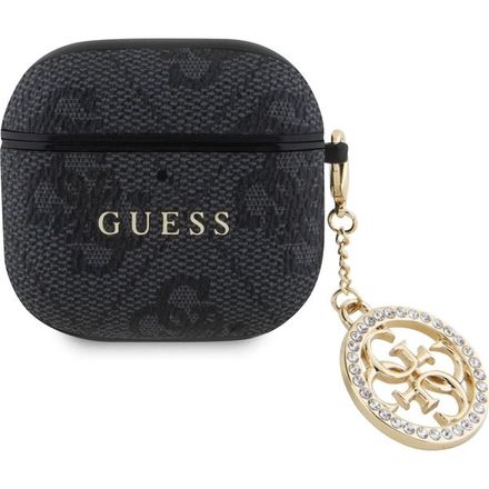 Guess 4G Script PC/PU Charm Pouzdro pro AirPods 4 černé