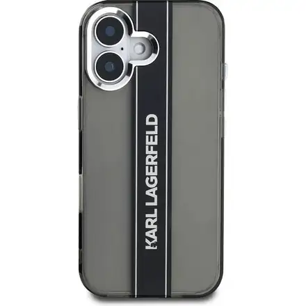 Karl Lagerfeld IML Stripe Logo kryt iPhone 16 černý