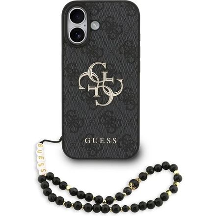 Guess PU 4G Metal Logo Strap kryt iPhone 17 černý