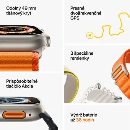 Apple Watch Ultra GPS + Cellular 49mm Přírodní titan *Použitý s DPH – Třída A*