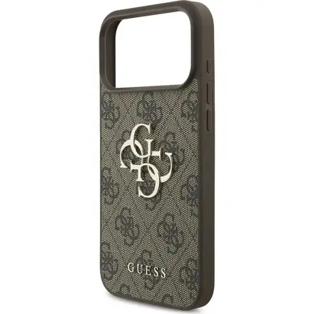 Guess PU 4G Metal Logo kryt iPhone 17 Pro hnědý
