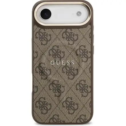 Guess PU Leather 4G Gold Frame MagSafe kryt iPhone Air hnědý