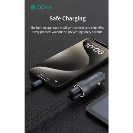 Devia nabíječka do auta Xtreme Speed Series 48W + USB-C Cable 1m - Deep Sky Gray