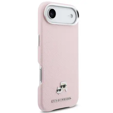 Karl Lagerfeld PU Karl and Choupette Heads Pins MagSafe kryt iPhone Air růžový