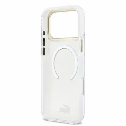 Lacoste PC/TPU Frosted Finish Gold Logo MagSafe kryt iPhone 18 Pro Max průhledný