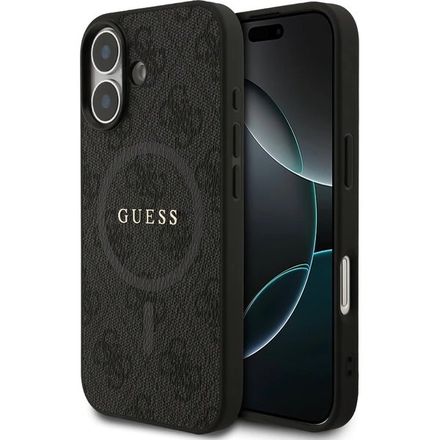 Guess PU Leather 4G Colored Ring MagSafe kryt iPhone 17 černý