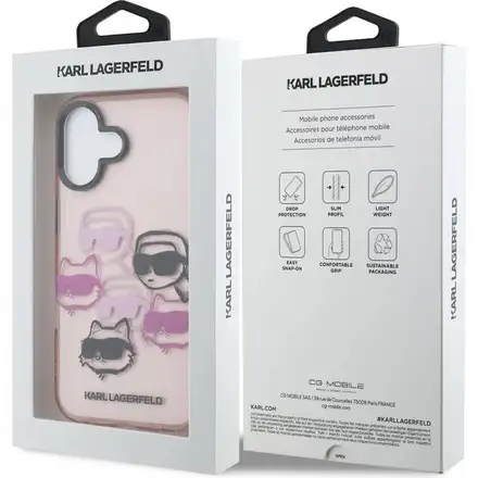 Karl Lagerfeld IML Multi K&CH Heads kryt iPhone 17 růžový