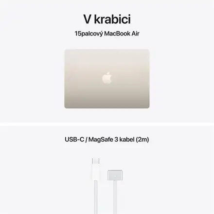 EDU MacBook Air 15" Apple M5 10core CPU 10core GPU 16GB 1TB Hvězdně bílý CZ