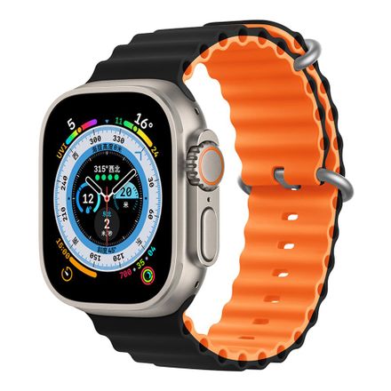 Devia řemínek Deluxe Series Sport6 Silicone Two-tone Band 44/45/49mm - Black/Orange