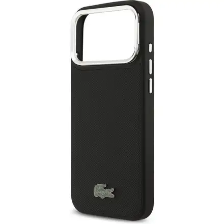 Lacoste Iconic Petit Pique Camera Stand MagSafe kryt iPhone 17 Pro Max černý