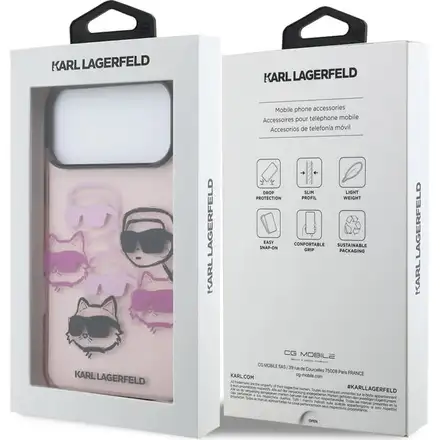 Karl Lagerfeld IML Multi K&CH Heads kryt iPhone 17 Pro růžový