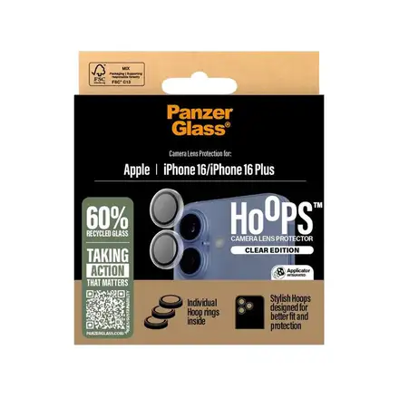 PanzerGlass ochranné sklo Hoops pro iPhone 16/16 Plus-Clear