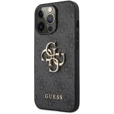 Guess PU 4G Metal Logo kryt iPhone 13 Pro šedý