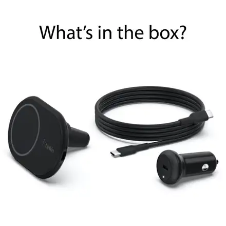 Belkin Boost Charge Magnetic Wireless Car Charger 10W + 20W PD Charger-Black