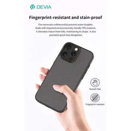 Devia kryt Kevlar Ultra-Thin Magnetic Shockproof Case pro iPhone 16 Plus - Black