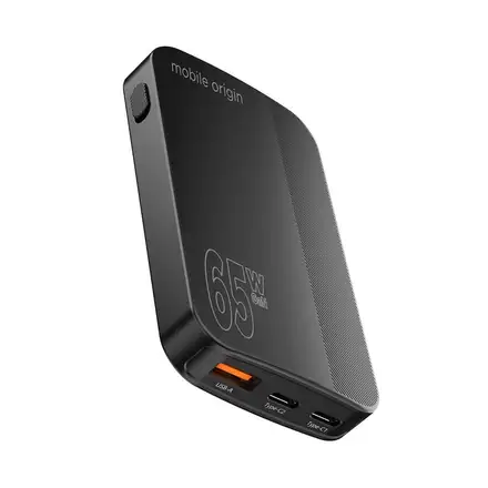 Mobile Origin 65W GaN III Slim Charger Dual USB-C / Single USB-A - Black