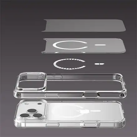 Devia kryt Crystal Shockproof Magnertic Case pro iPhone 18 Pro Max-Clear