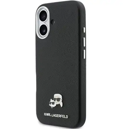 Karl Lagerfeld PU Karl and Choupette Heads Pins MagSafe kryt iPhone 17 černý