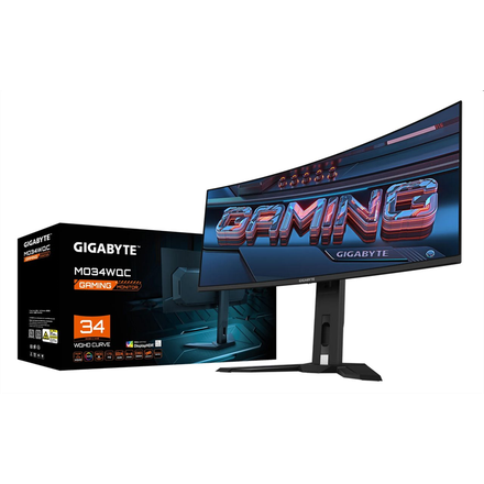 Gigabyte LCD M34WQC herní monitor 34"WQHD 3440X1440, OLED 1800R, 175Hz, 2xhdmi, DP, USB-C PD, USB Hub, reproduktory, reproduktory