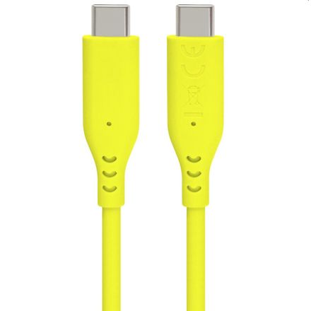 PremiumCord Silikonový kabel USB-C 60W 480Mbps žlutý extra měkký a robustní kabel délky 1,5m
