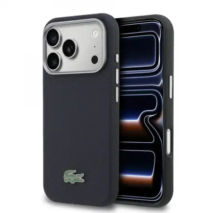 Lacoste PVC Petit Pique Semi Wrap MagSafe pro iPhone 17 Pro Max modrý