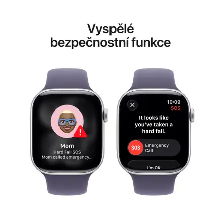 Apple Watch Series 11 GPS + Cellular 46mm Stříbrný hliník s mlžně fialovým sportovním řemínkem - M/L